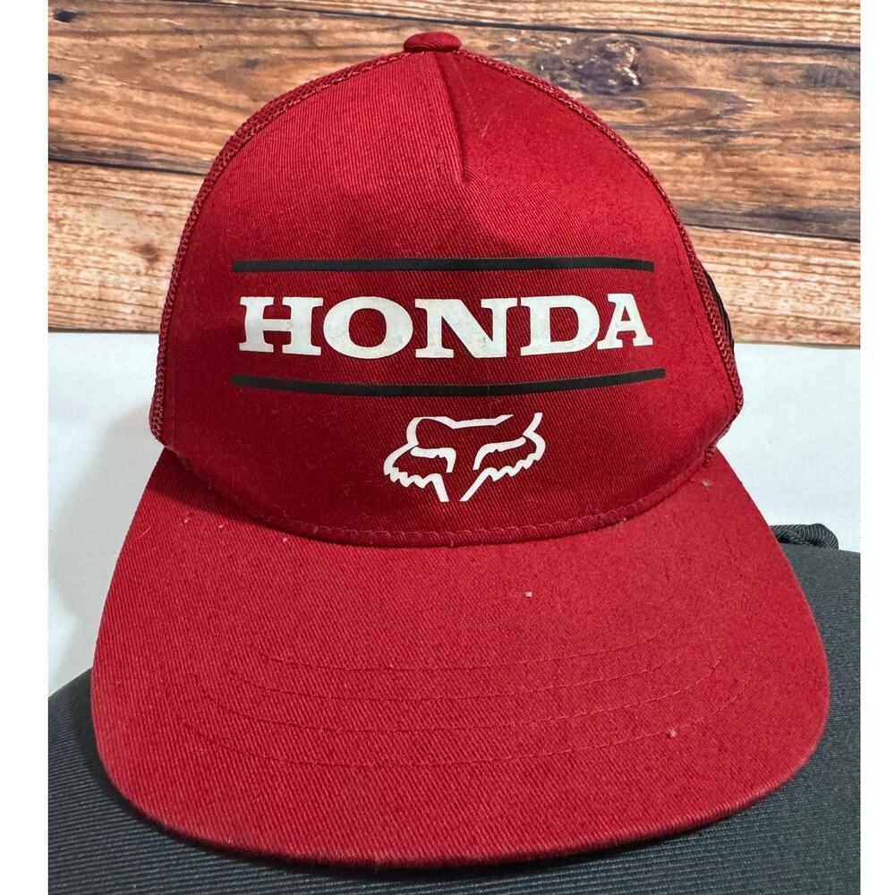 Honda Goldwing Red Hat Fox Logo Mesh Trucker Hat Adjustable Cap
